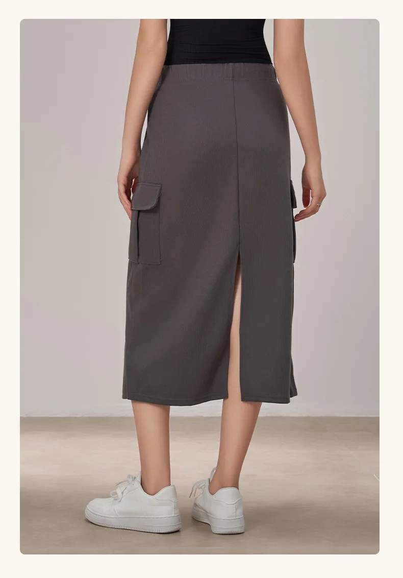 Mermaid Curve Workwear Skirt Women's Spring and Autumn New Drawstring Casual Fashion Hip Skirt Mid-length Half-length