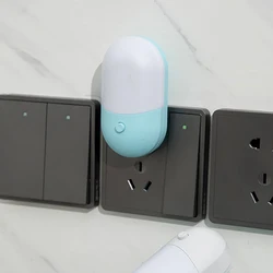 LED Mini Night Light - Eye-Friendly Plug-In Lamp for Bedside, Baby Feeding & Living Room (Blue)