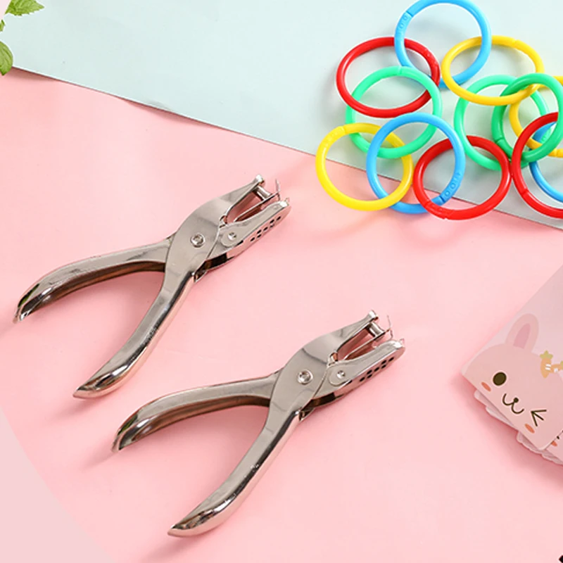 Single Hole Punch 8 Sheet Capacity 6mm Diameter Hole Puncher Hand Paper Scrapbooking Punches Home Office School Supplies