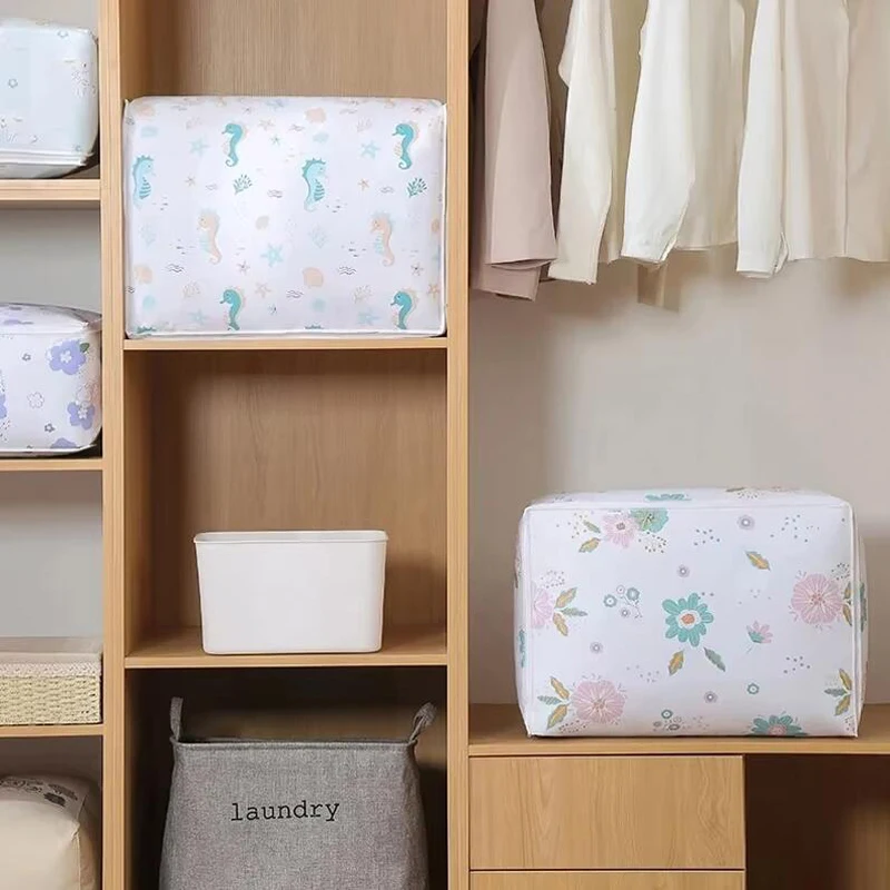 Modern Large Capacity Moisture-proof Storage Bag Home Clothing Quilt Dust Storage Organizing Bag Zipper Style Moving Pack Bag 6