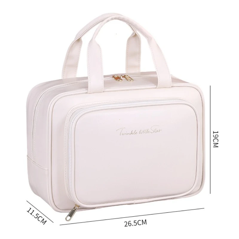 New PU Leather Cosmetic Bag For Women Multifunctional Portable Storage Makeup Bag Large Capacity Travel Toiletry Storage Bag