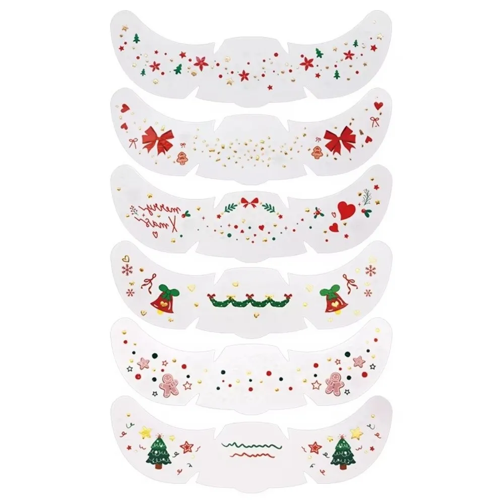 Colorful Christmas Face Tattoo Stickers Waterproof DIY Temporary Tattoos Freckles Hot Stamping Party Makeup Tattoo Decal