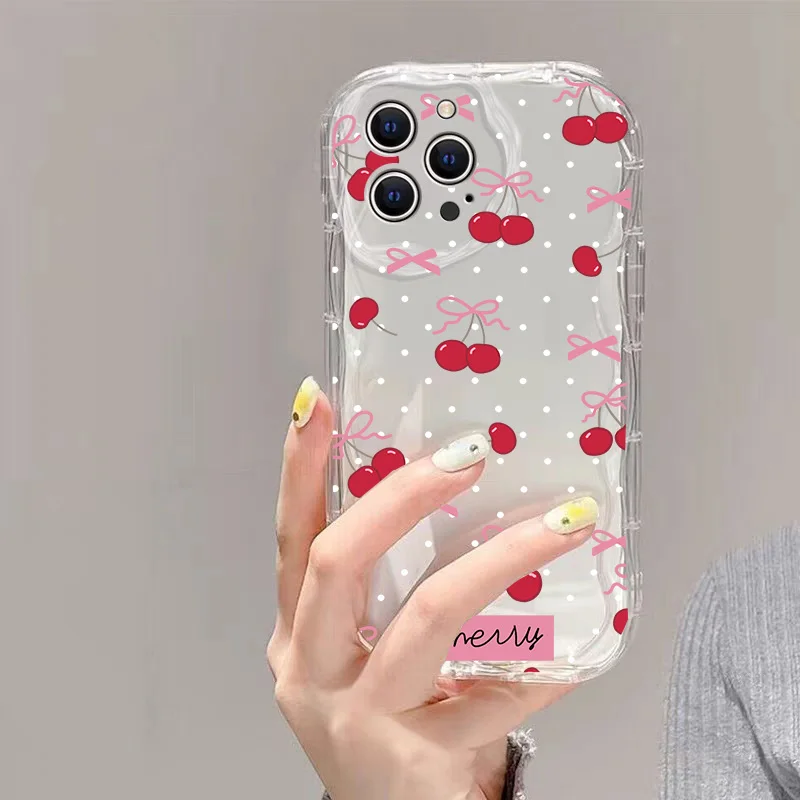 Adorable Bow Cherry Lichee Silicone Phone Case Cover