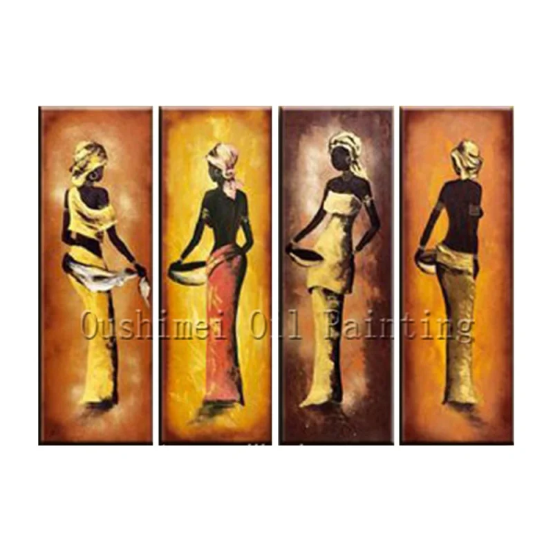 

Превосходная художественная роспись вручную, современные женщины с корзинами, картина маслом на холсте для украшения стен, Черная Женская одежда, шарфы, портретное искусство