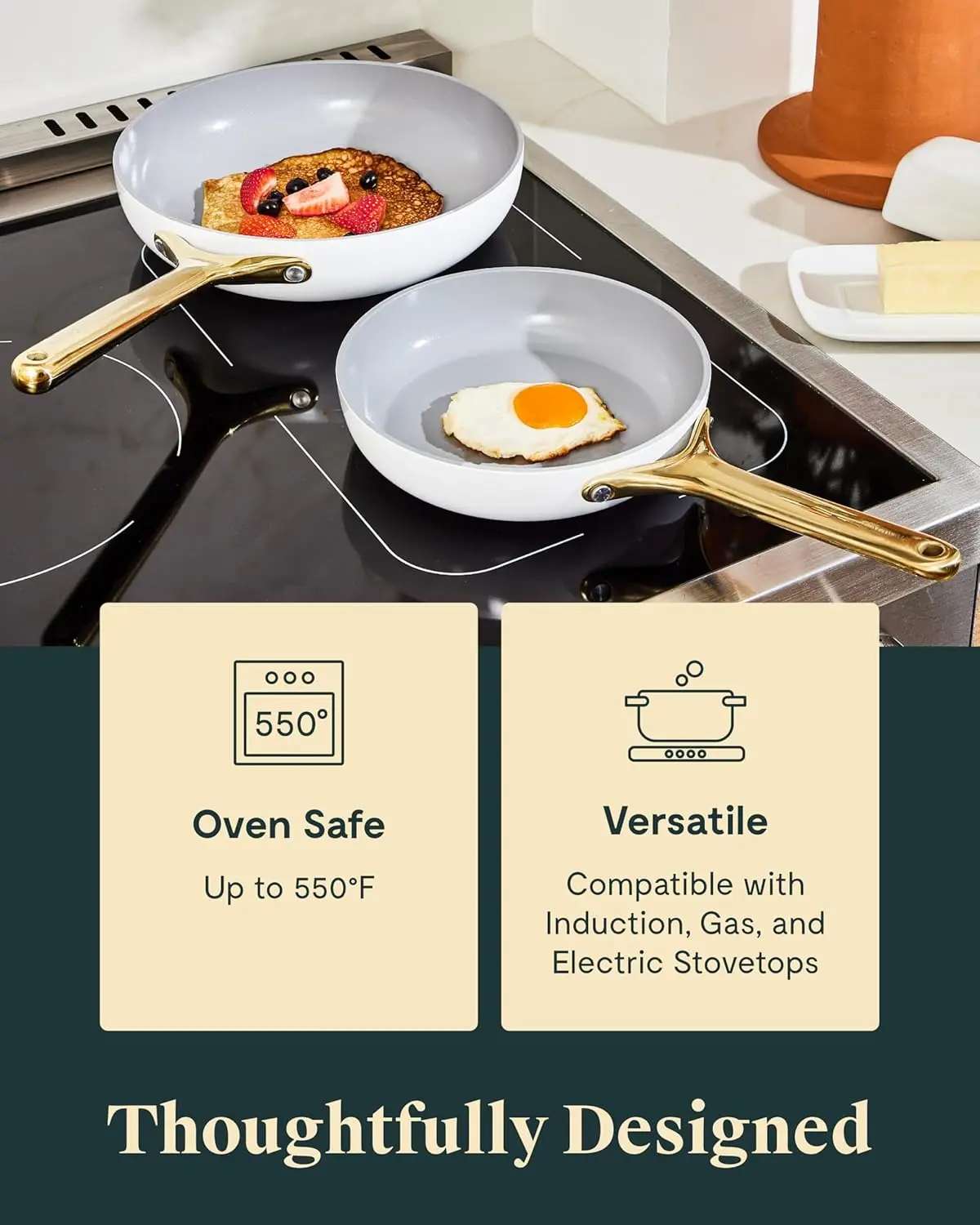 Nonstick Ceramic Mini Fry Pan (1.05 qt, 8")-Non Toxic, PTFE & PFOA Free-Oven Safe & Compatible with All Stovetops (G