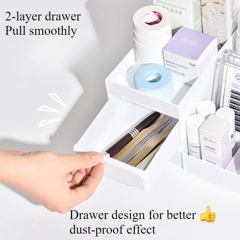 Women Makeup Box Drawer Storage Pp Cosmetics Organizer For Bedroom Countertop