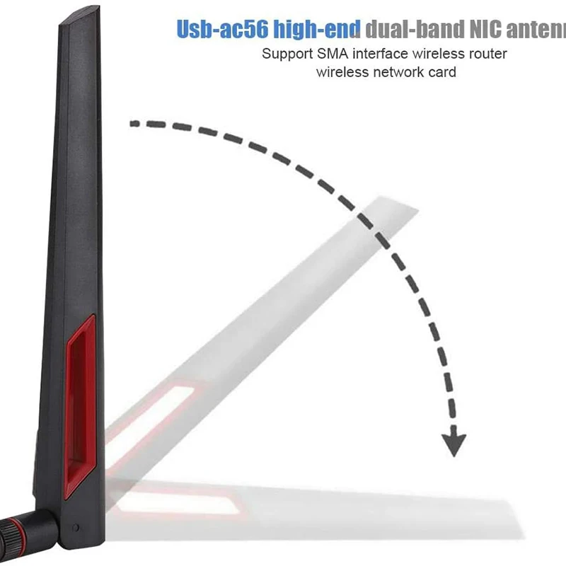 X49A-고이득 라우터 안테나 SMA 8Dbi 2.4G/5.8G 듀얼 밴드 안테나 Wifi 라우터 어댑터(ASUS AC68U/AC88U/AC66U 3PCS용)