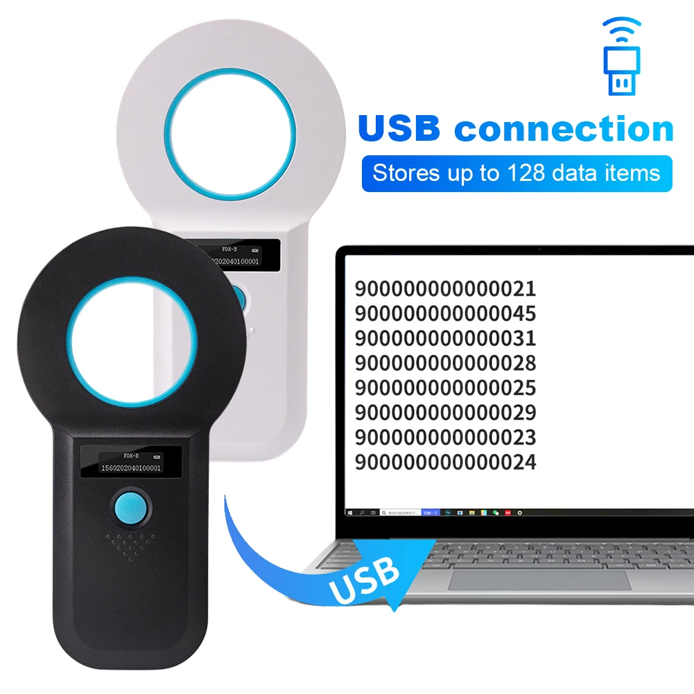 RFID Animal Reader 134.2Khz/125Khz Pet ID Scanner EMID FDX-B Microchip Tag Registration For Cow Fish Dog Cat Pet ID Scanner