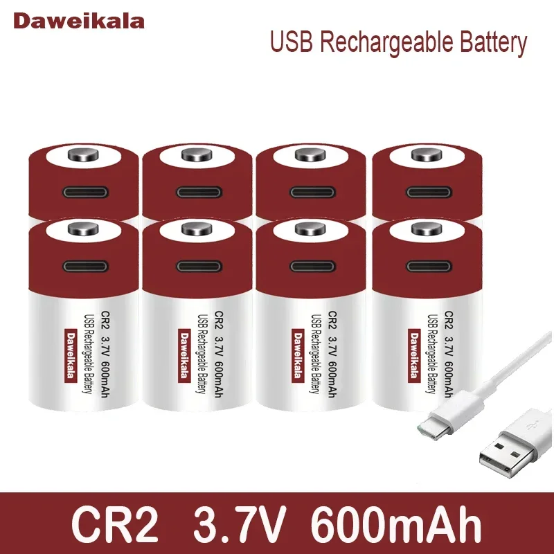 Rechargeable Lithium Batteries USB charging CR2 3.7V 600mAh for GPS Sicherheits system medical auxiliary equipment