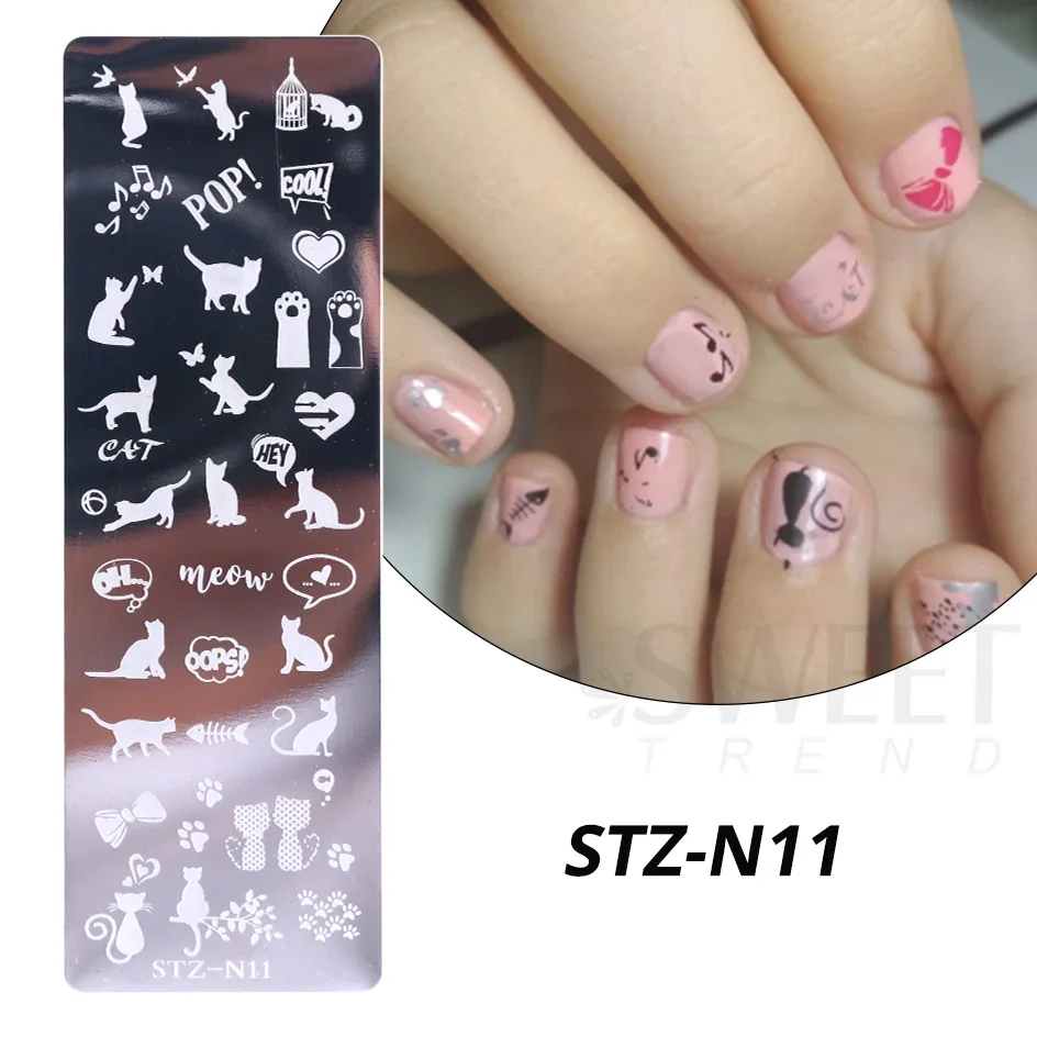 Nagelkunst-Stempelplatte Schneeflocke Winter Weihnachten Rosen Blätter Schmetterling Design für Nagellack-Druck Vorlagen Werkzeuge Zubehör – Detail 11