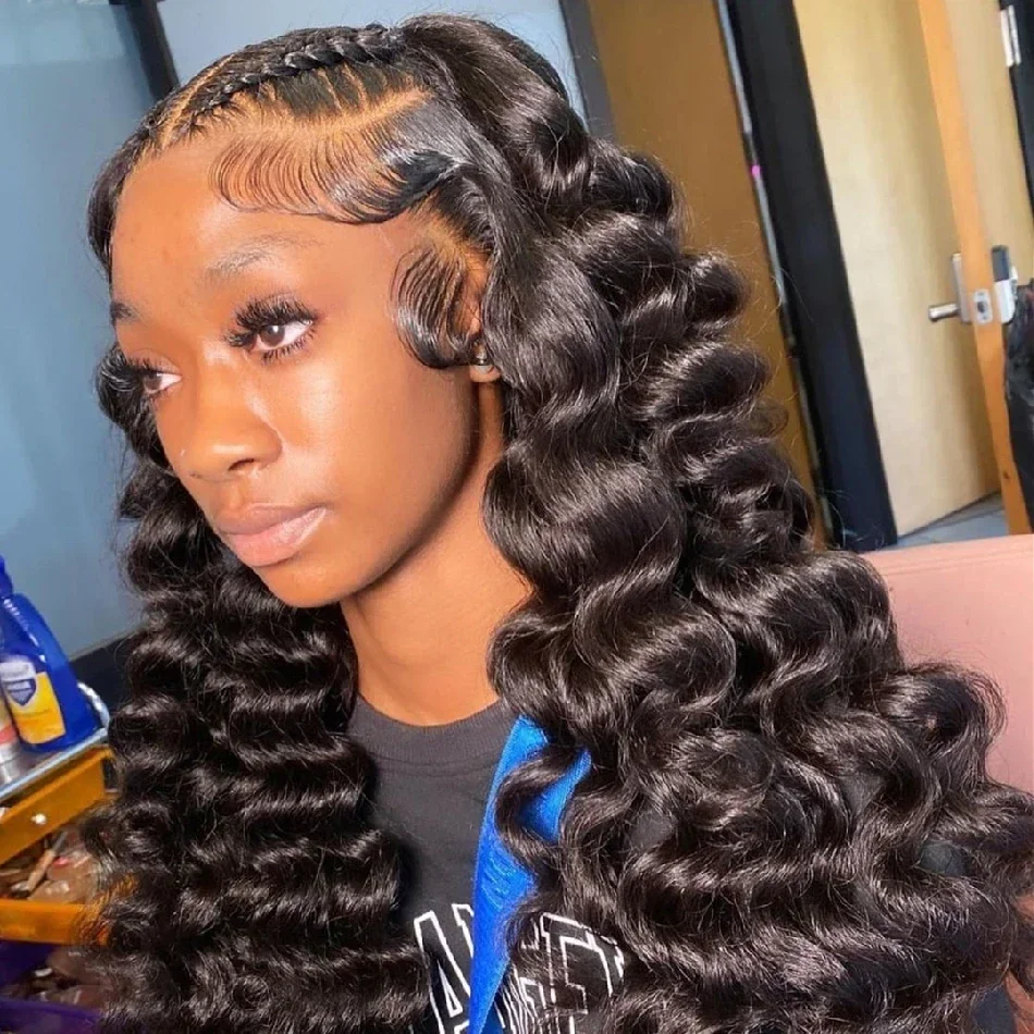 HD 13x6 Lose Naturwelle Lace Front Echthaarperücken 250 % Transparent 30 36 Zoll 13x4 360 Full Deep Water Wave Lace Frontal Perücken – Detail 20