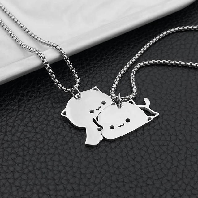 2pc Cat Matching Necklace Couple Cute Pendant Love India | Ubuy