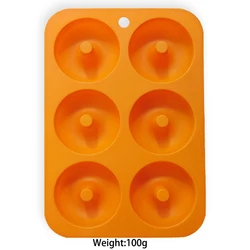 Premium Heat-Resistant Silicone Donut and Mini Cake Baking Mold (Orange)