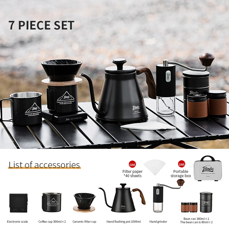 مجموعة قهوة تخييم متكاملة من Bincoo