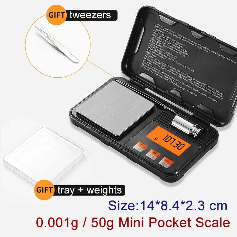 Precision Pocket Scale, 50G/0.001G Precision Scale Jewelry Scales, Portable  Digital Scale With Lcd Display, With Calibration Weight, Tweezers