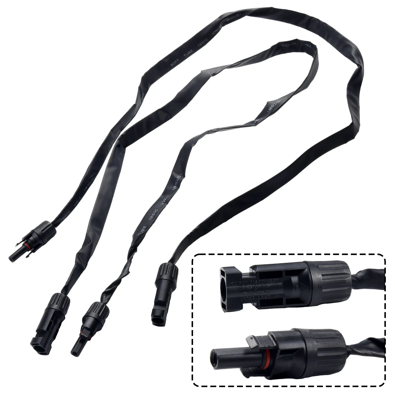 PV Solar Cable Feedthrough 1Pair 4mm/6mm 1M Cable Copper Flat Connection Solar Balcony Door Window Connection Line-Parts