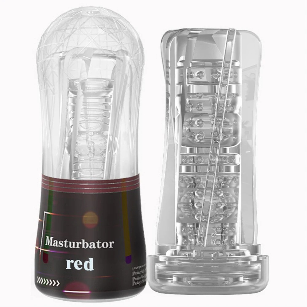 Male Masturbator Cup Air Sucking Penis Hole Channel Vagina Massage Delay Training Vacuum Soft Pocket Cup Adults Sex Toys For Men