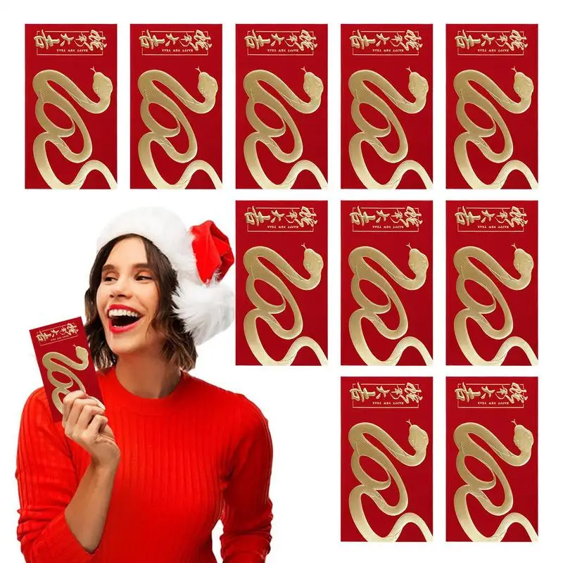 Chinese New Year Red Envelopes 2025 Snake Lunar New Year Lucky Money Bag Hot Stamping Chinese Red Envelopes for Spring Festival