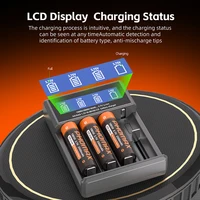 PHOMAX USB LCD Battery Smart Charger 2/4 Slots Dual For 18650 3.7V Rechargeable Lithium Battery For 1.2V NI-MH AA / AAA Battery 3