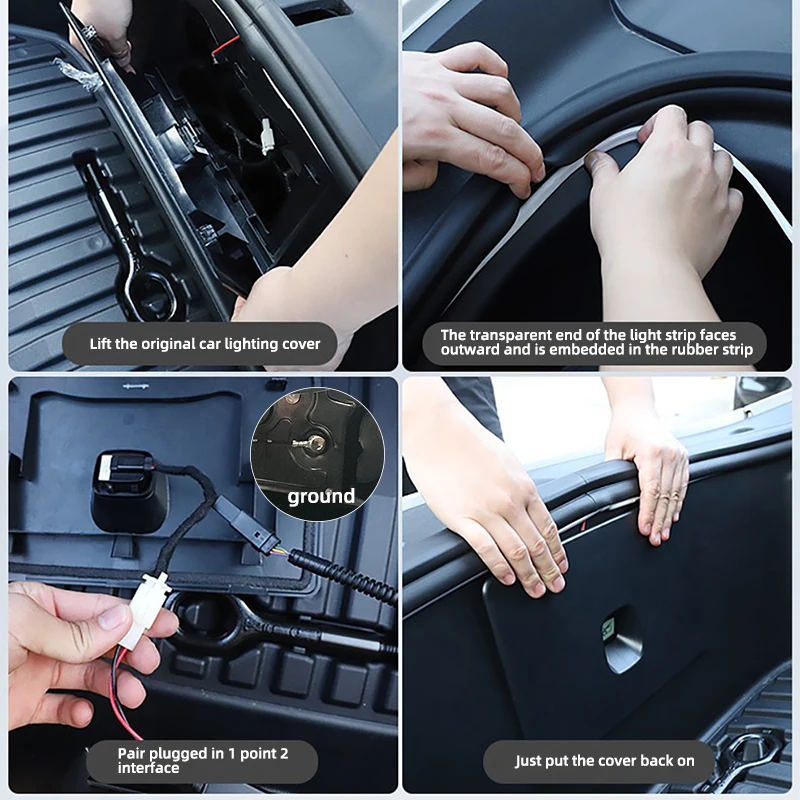 Ambient Front Trunk Light Strip - Easy Install, Waterproof, Flexible Auto Lighting 12V