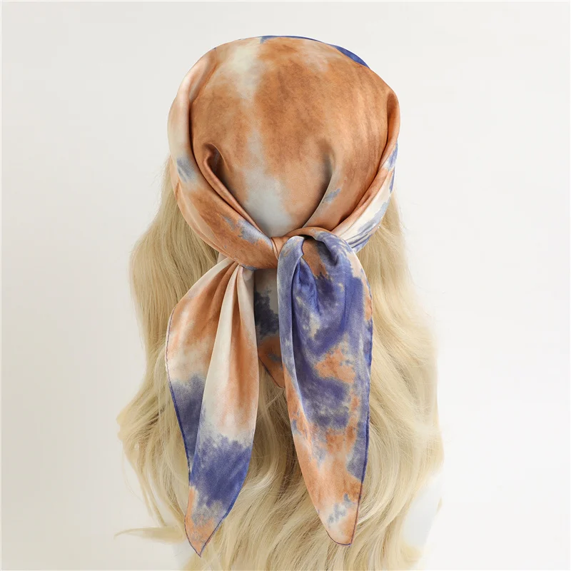  - Print 70cm Silk Satin Headkerchief Women Luxury Design Neck Tie Scarf Female Hair Hand Wrist Foulard Shawl Hijab Bandana New