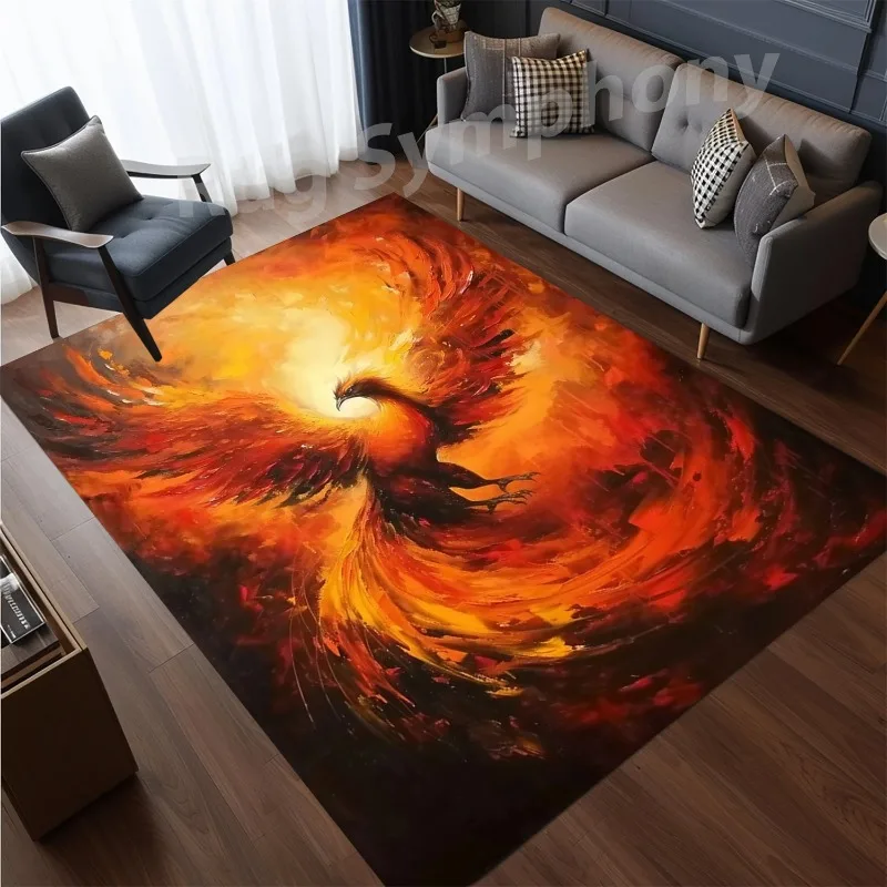 Rustic Swan Rug Colorful Swan Carpet Traditional Rug Farmhouse Decorative Rugs Washable Rugs Balcony Corridor Anti-slip Mat