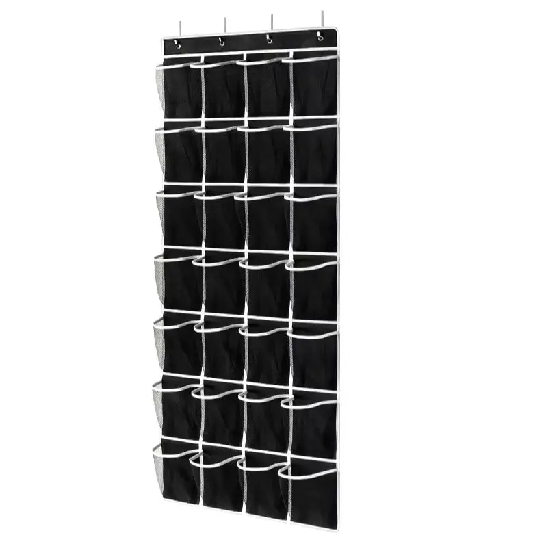 28Pocket Over-the-Door Shoe Organizer Large Capacity Hanging Shoe Rack with 4 Metal Hooks for Storage Holder