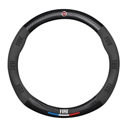 Premium Fiat Steering Wheel Cover - Stylish Car Interior Accessory (Round -Black)
