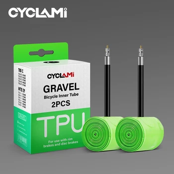2 pezzi CYCLAMI ultraleggero ghiaia bici TPU camera d'aria pneumatico strada MTB 29 valvola francese FV 45mm 65mm per 700C 32C 35C 37C 40C 47C
