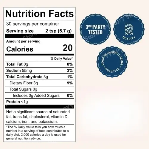 Organic Mushroom Complex Powder with Acacia Gum Stevia Cacao for Sustained Focus Energy Immunity Prebiotics & Probiotics 168g - Image 6