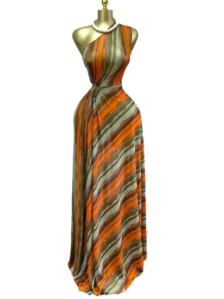 Wmstar Long Dresses for Women 2025  Sweet Elegant  Summer Hollow Out Holiday Clothes Maxi Dresses Wholesale Dropshipping