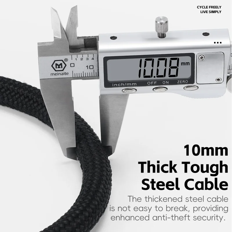 WEST BIKING Anti-theft Bike Lock 5-Digit Password Steel Cable Lock Multicolor Portable Padlock 60cm MTB Road Bike Accessories