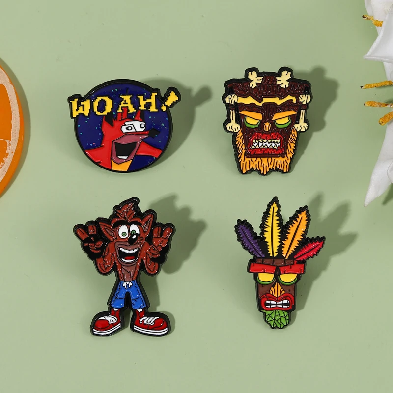Enamel Pins Anime Game Character Animal Wolf Brooch Punk Metal Classic Lapel Clothes Sweater Custom Kids Jewelry Gifts