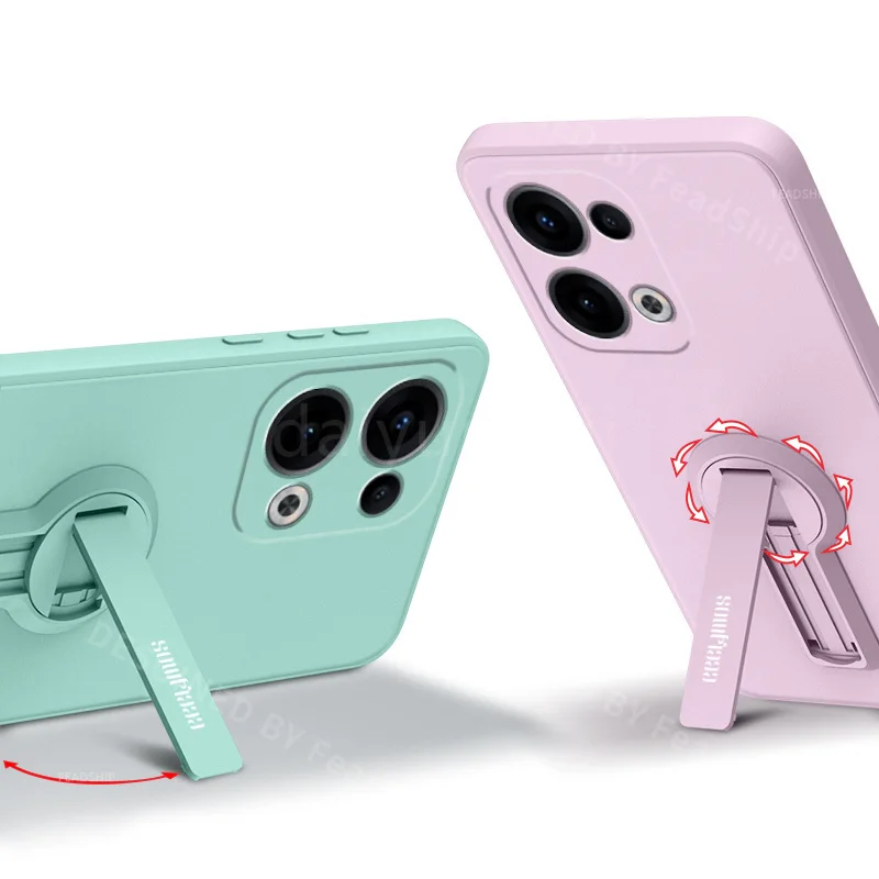 Shockproof Silicone Phone Case with Screen Protector and Holder Bracket