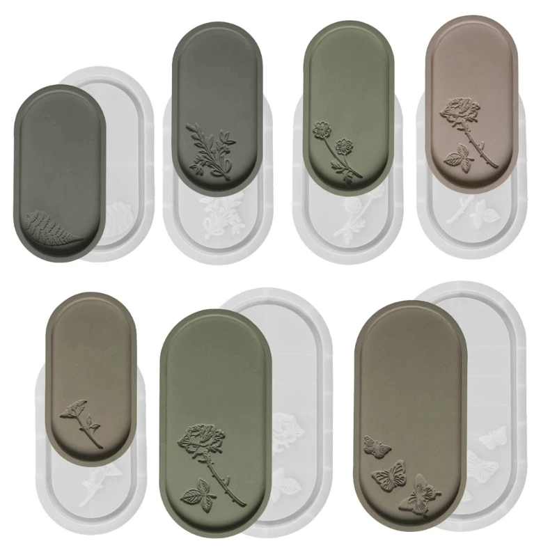 

Flexible Resin Dish Molds Silicone Plate Moulds Elliptical Shaped Cup Pad Mold Silicone Material for Resin Casting D7WB