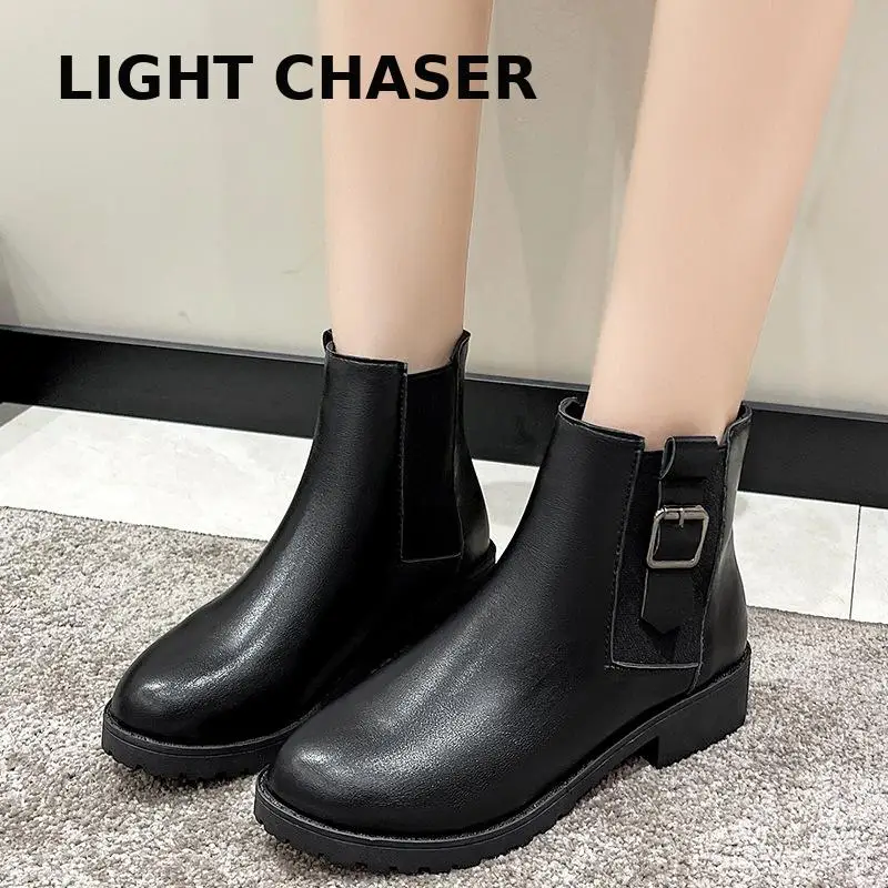 Women's Winter Shoes Handmade Set Of Feet Women Boots 2022 Vintage Flat Ankle Boots Ladies Autumn Bullock Casual Platform Boots