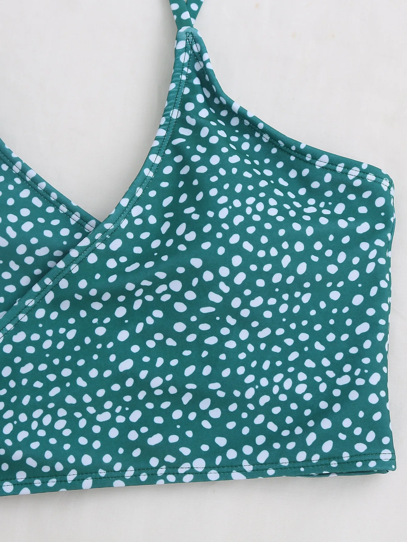Women's green polka dot bikini swimsuit Brazilian cut