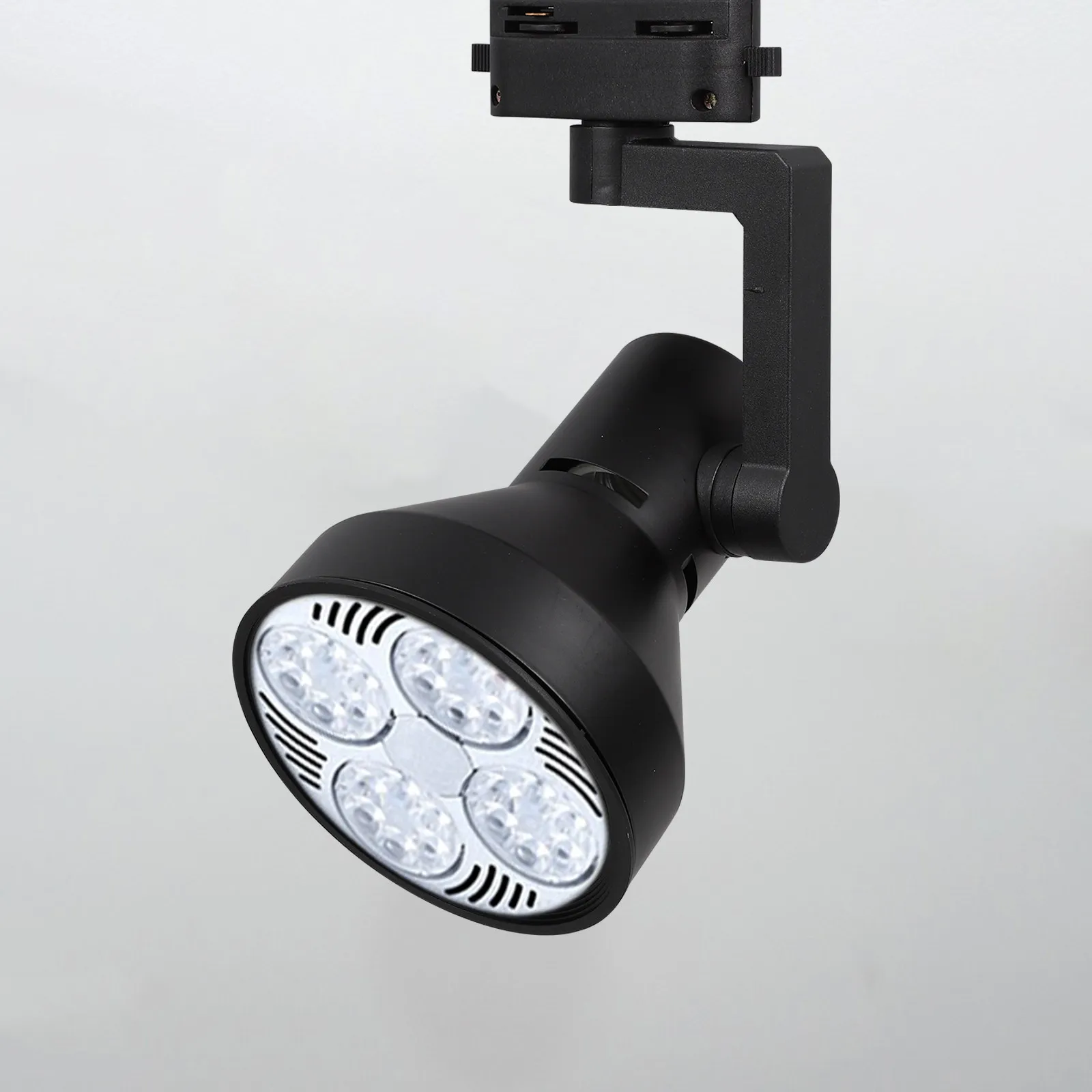 LED 트랙 조명기구 E27 베이스 견고한 철제 구조 디밍 가능 방향 조절 스포트라이트 천장 벽걸이형 매장 주방용