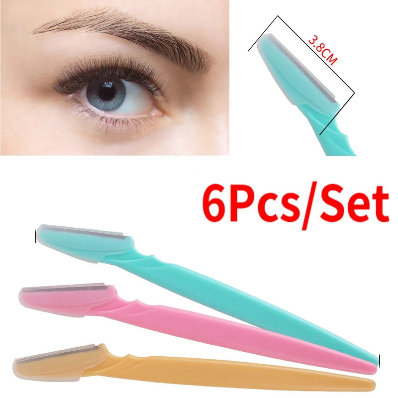 6pcs Eyebrow Trimmer Eyebrow Razor Shaver Blade Eye Brow Shaper Face Razor Facial Hair Remover for Women Beauty Makeup Tools