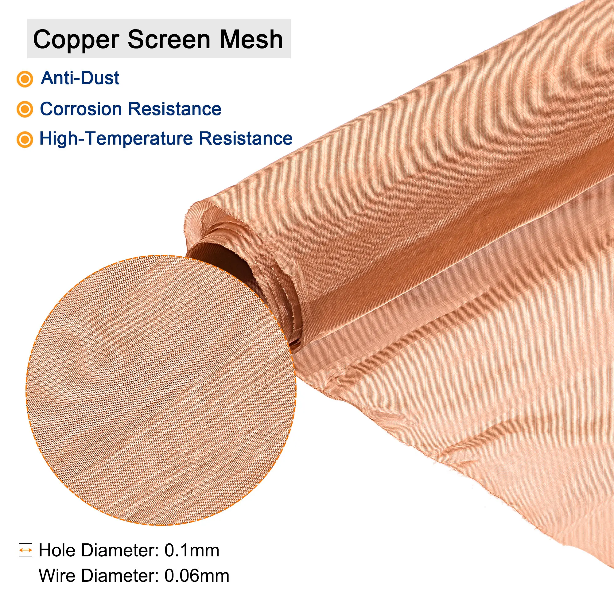 1Pcs Copper Mesh 20x12inch/40x12inch 40-200 Mesh Filtration Cloth Shielding Fabric Filter Copper Screen Mesh Screen Net for Home