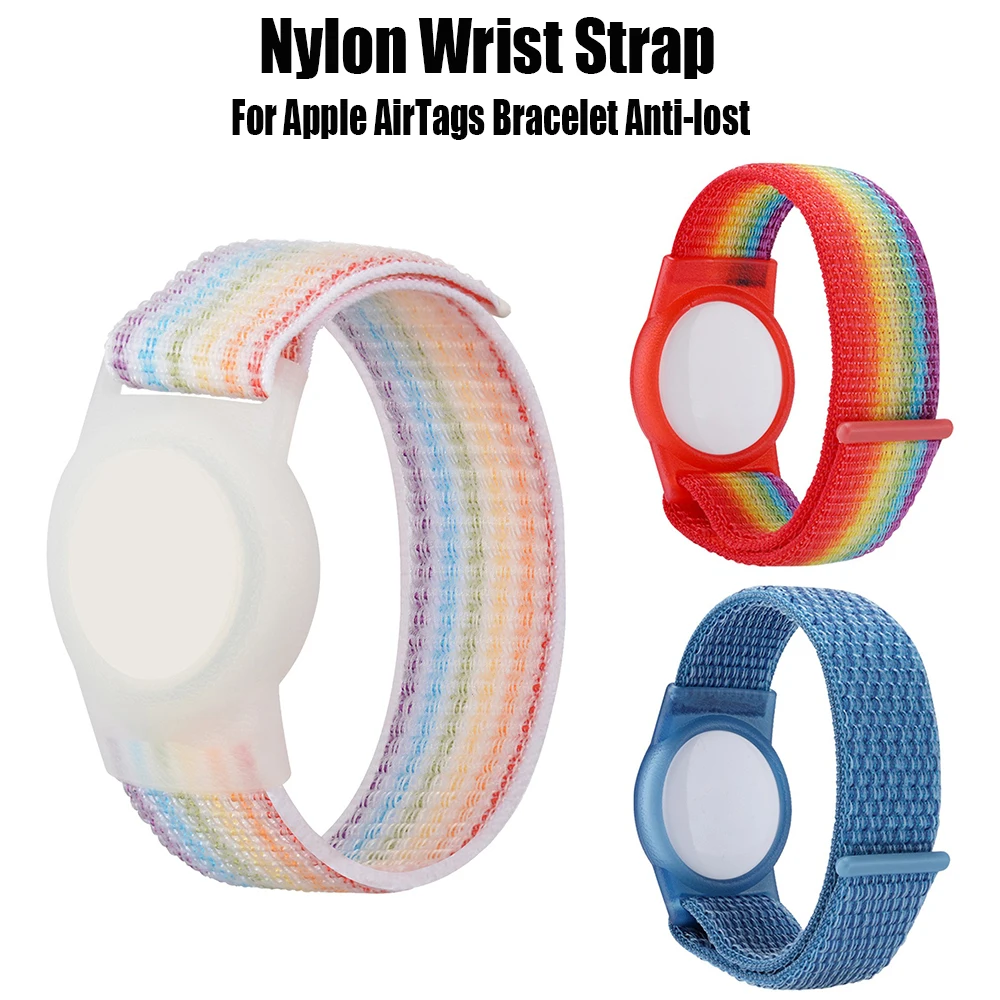 Cinturino Da Polso In Nylon Colorato Per Apple Airtag Braccialetto Anti-Smarrimento Airtag Localizzatore Di Localizzazione Gps Da Polso Per Apple Air 