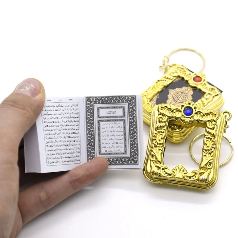 Beautifully Quran Book Ornaments With Random Gemstones Mini Keychains Pendants For Religious Pendants Collectors 37JD