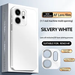 Matte Feel Phone Case with Full Lens Protection and Scratch Resistance for Reno 14F Globe (White)