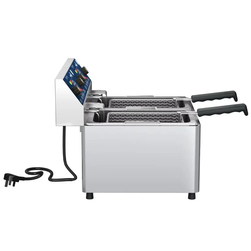 Bestselling Electric 6L + 6L Commercial Desktop Double Pot Fryer Restaurant Kitchen Portable French Fry Fryer