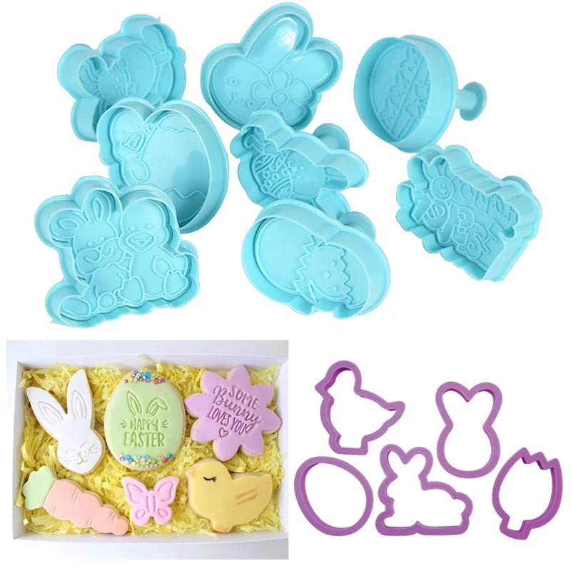 4/5Pcs Easter Cookie Cutter Mold Easter Eggs Rabbit Chick Biscuit Fondant Mould For Home Party Cake Decor DIY Baking Tool cookie cutter baking mold cookie mould baking decorating tools cookie maker press kit