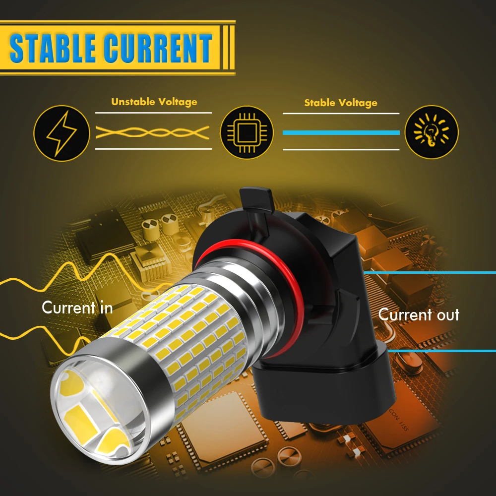 2Pcs 50W 9005 HB3 LED Fog Lights DRL Bulb for VW Passat B6 B5 Golf 7 6 5 Touareg Tiguan Jetta Polo H10 Auto Lamp White 6000k 12V