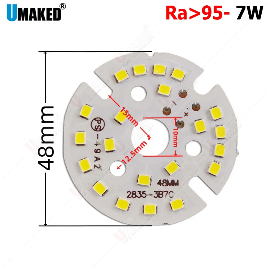 10pcs 7W 48mm led lamp source,CRI 95 SMD2835 Brightness Light Board Led Lamp White, DIY bulb downlight tracking light 3000/4500K