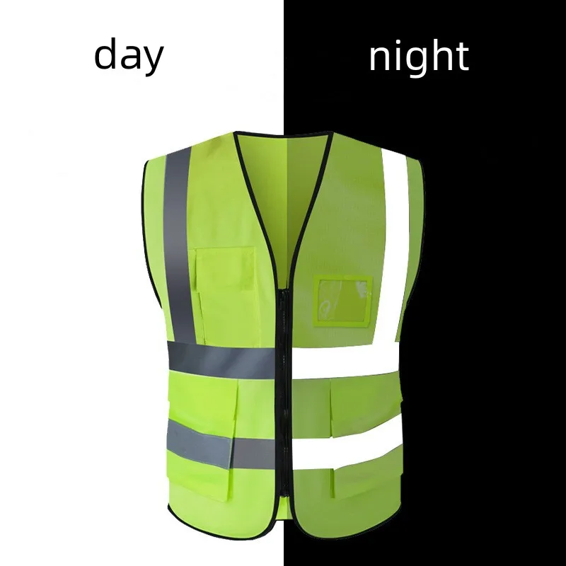Reflective Safety Vest Bright Color Multi-pocket Traffic Vest Railway Coal Miners Uniform Breathable Reflective