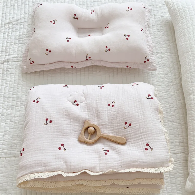 Baby Camellia Rose Print Muslin Trends Blanket Quilt