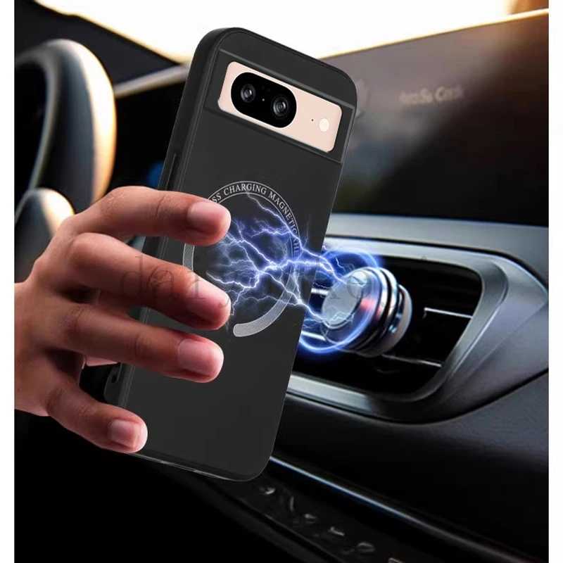 Magnetic Silicone Phone Case with Magsafe and Screen Protector